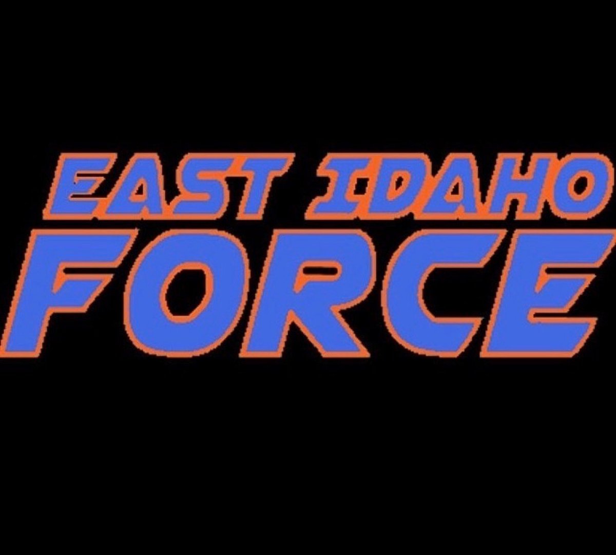 East Idaho Force logo with blue and orange text on black background